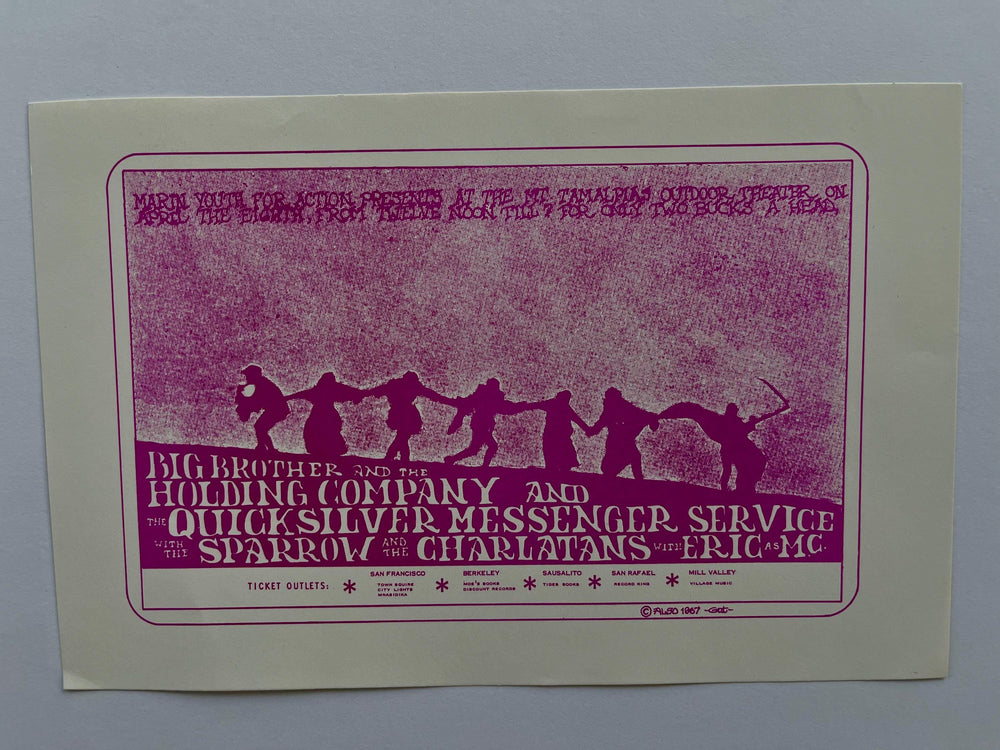 Big Brother & Holding Company Mt. Tamalpais Outdoor Theater 1967 Original Handbill