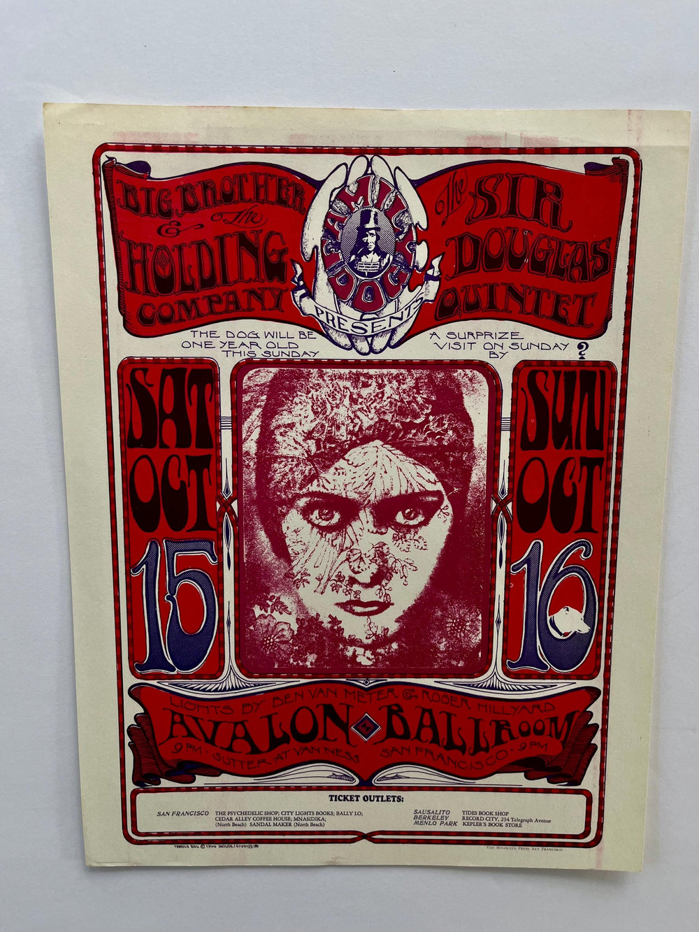 Stanley Mouse Alton Kelley Big Brother & Holding Company 1966 Original Handbill FD-30