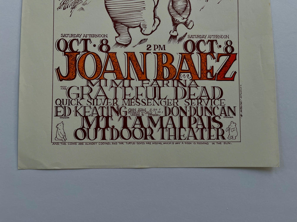 Stanley Mouse Alton Kelley Joan Baez Grateful Dead Peace Concert original handbill