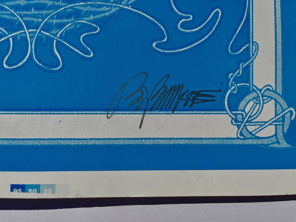 Bob Masse Mickey Hart First Printing Uncut Proof Sheet Blue Variant signed by Bob Masse
