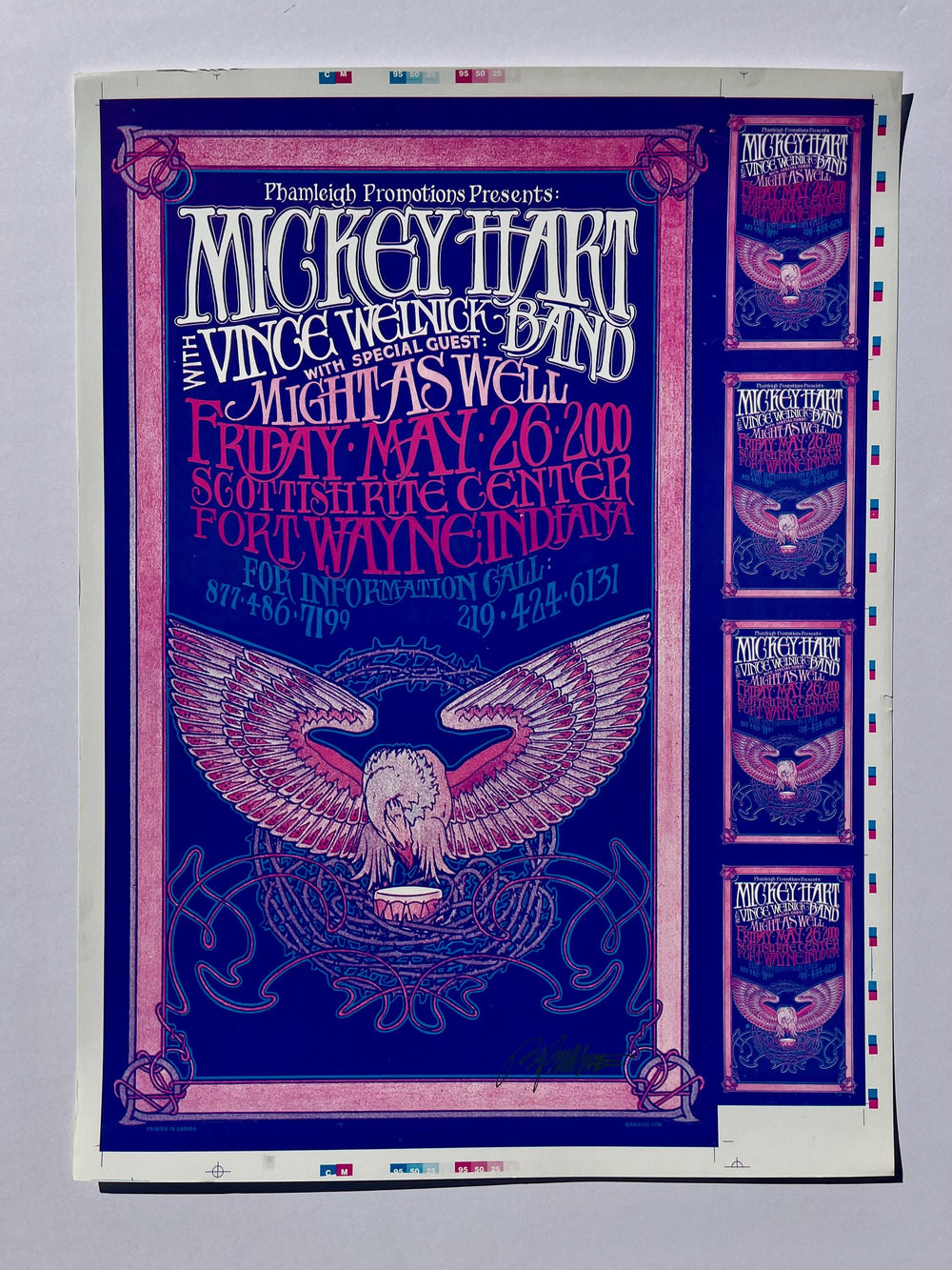 Bob Masse Mickey Hart First Printing Uncut Proof Sheet Purple Variant signed