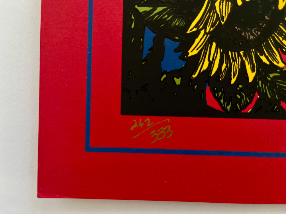 Grateful Dead Bertha Sunflower Poster Richard Biffle Red Edition Signed Numbered 262 of 333