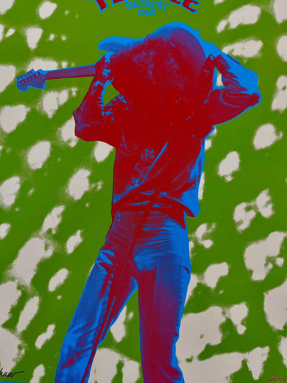 Gary Grimshaw Jimi Hendrix Masonic Temple Signed Original Concert Poster