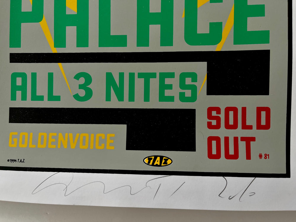 Taz Nine Inch Nails Palace Hollywood 1994 Signed and Numbered Original Concert Poster