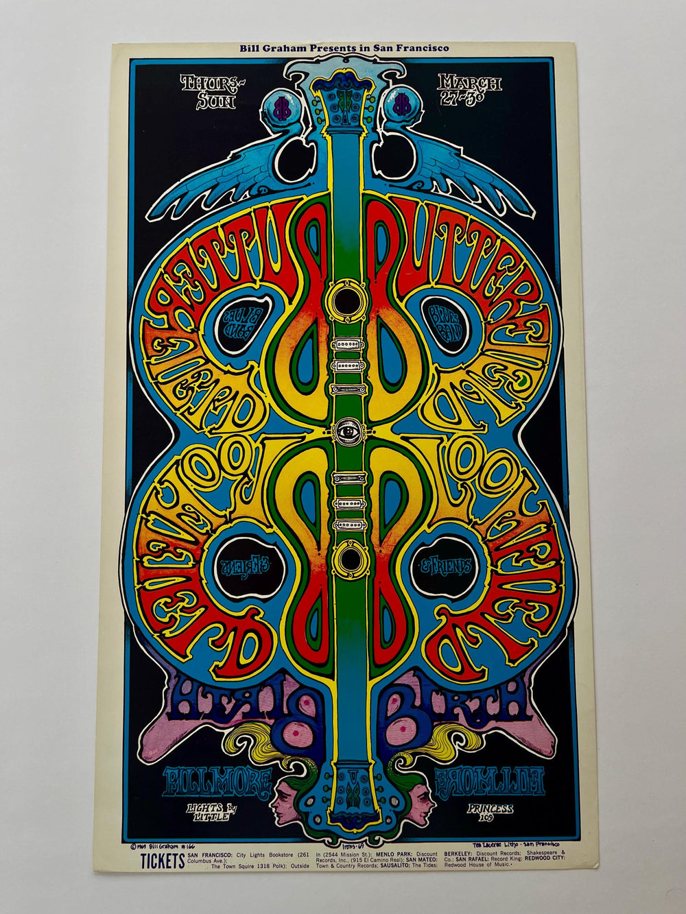 Butterfield Blues Band Fillmore West 1969 BG-166 Greg Irons Concert Poster