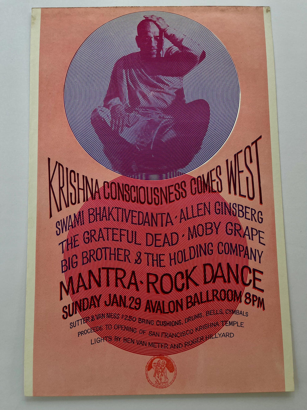 Krishna Consciousness Grateful Dead 1967 AOR 2.18 Harvey Cohen Concert Poster