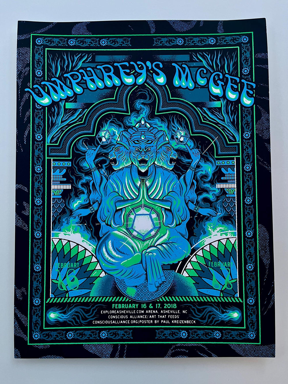 Umphrey's Mcgee Ashville N.C 2018  Paul Kreizenbeck Original Concert Poster