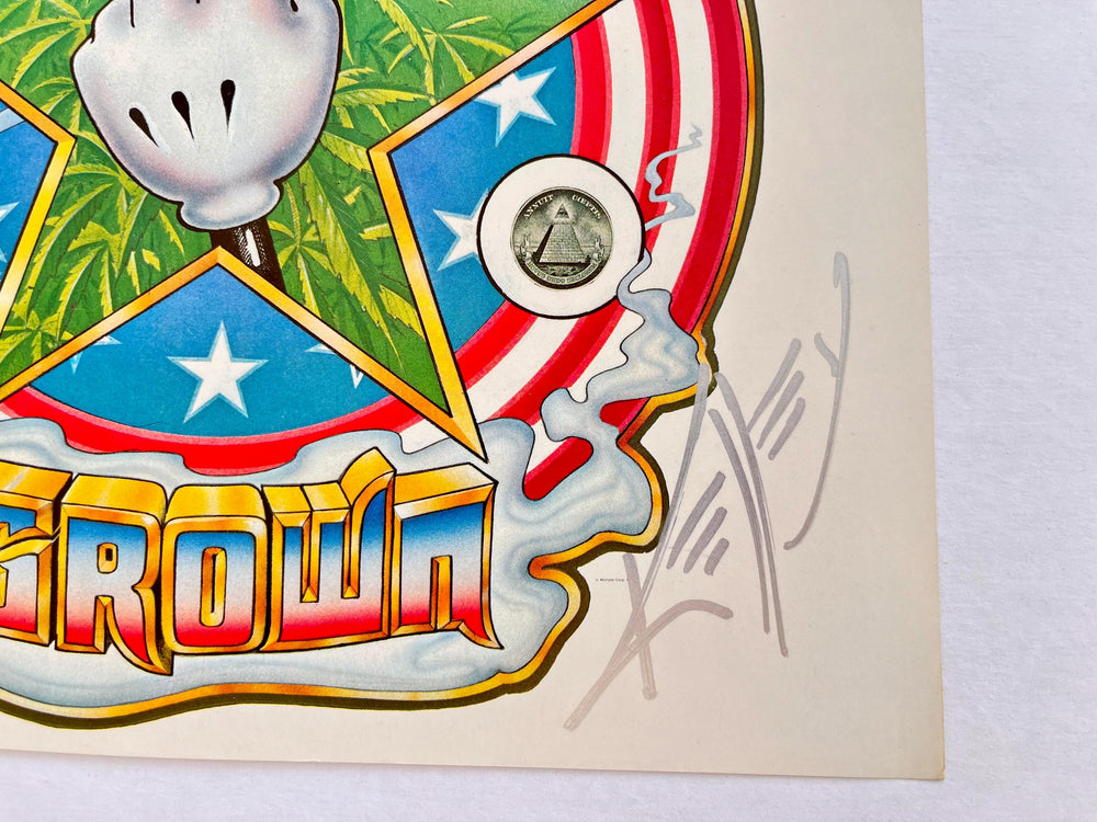 Alton Kelley Signed “Home Grown” Psychedelic Art Print – Grateful Dead Era (1975 Design)