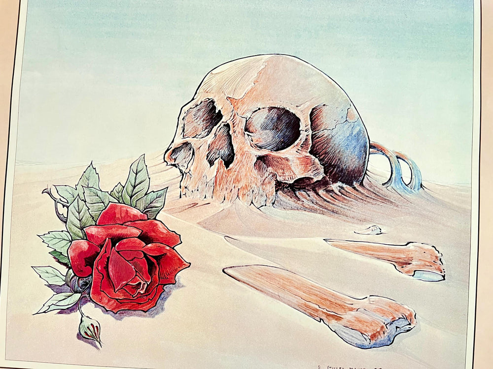 Grateful Dead Europe Tour Poster 1981 Stanley Mouse Skull & Rose Original Concert Art