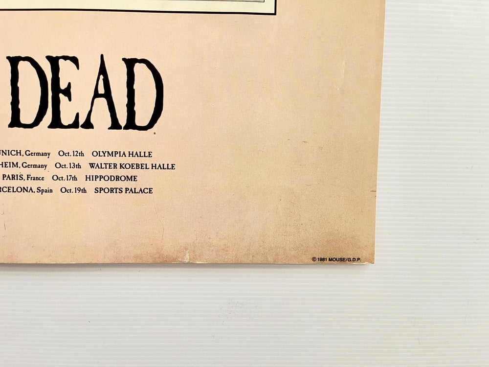 Grateful Dead Europe Tour Poster 1981 Stanley Mouse Skull & Rose Original Concert Art