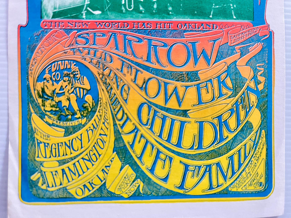 1966 Psychedelic Concert Handbill – Youngbloods / Sparrow – Regency Ballroom Oakland – Funny Company Era