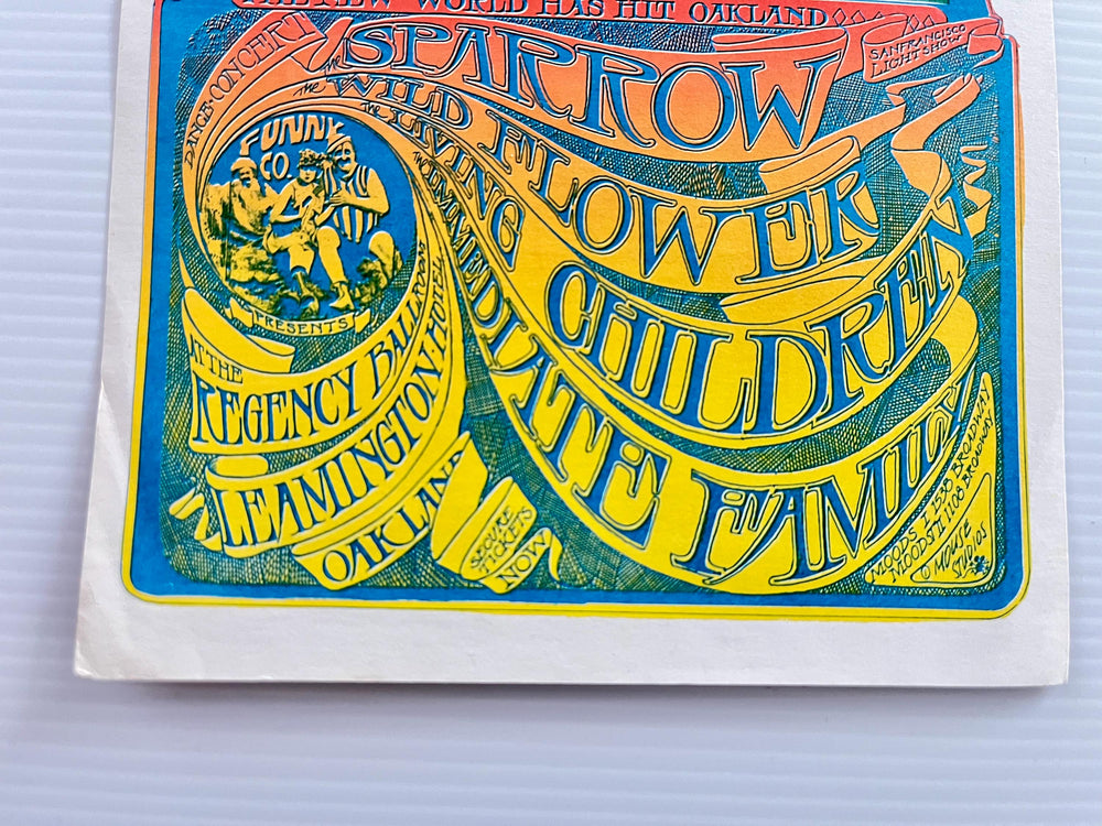 1966 Psychedelic Concert Handbill – Youngbloods / Sparrow – Regency Ballroom Oakland – Funny Company Era