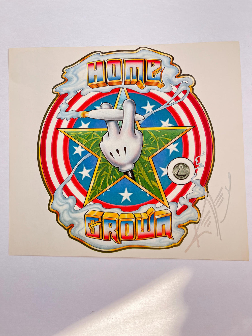 Alton Kelley Signed “Home Grown” Psychedelic Art Print – Grateful Dead Era (1975 Design)