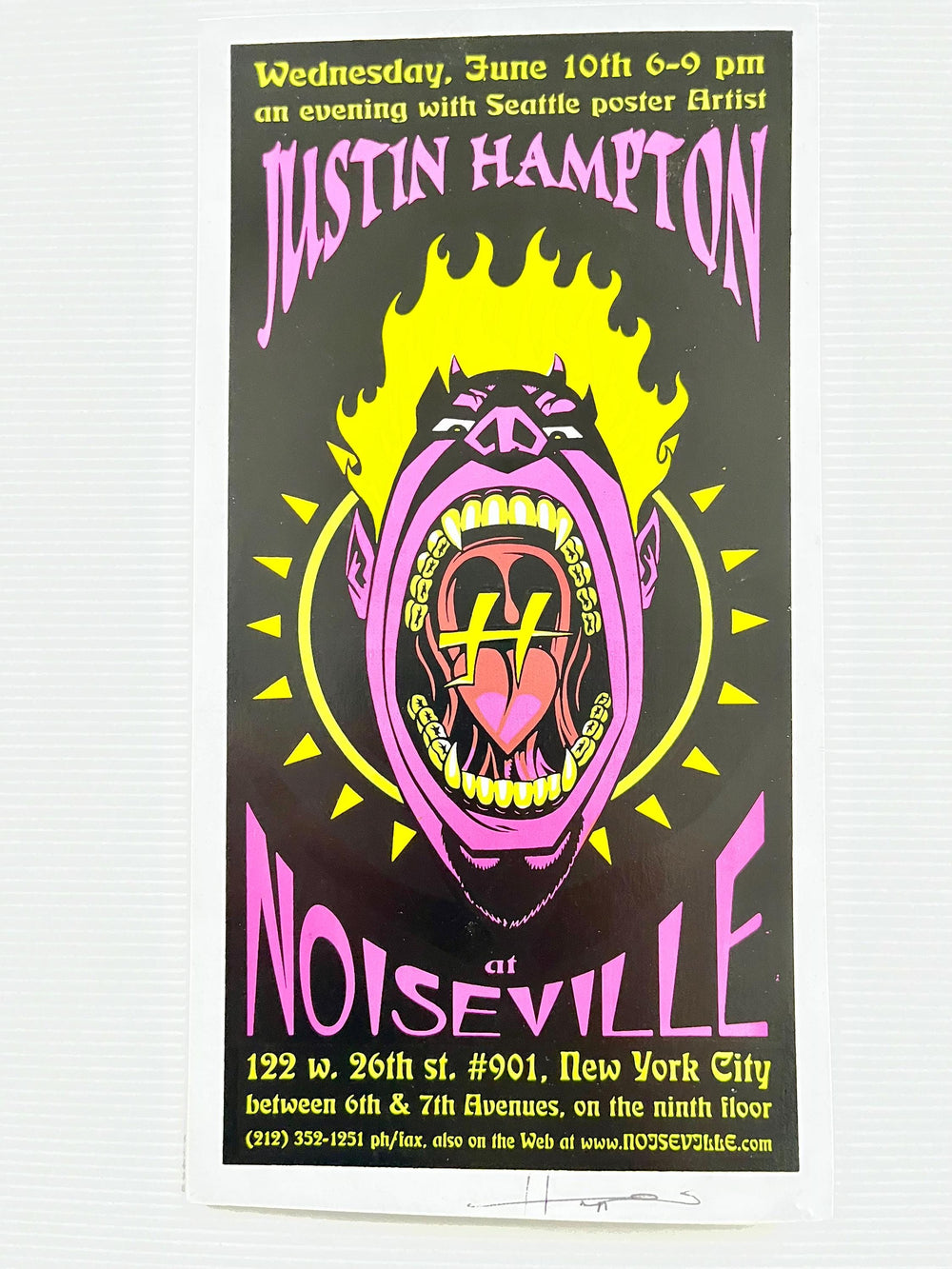 Justin Hampton Poster – Noiseville NYC 2009 Silkscreen – Signed Seattle Gig Poster – Underground Art Print