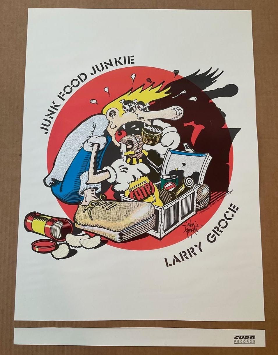 Rick Griffin Junk Food Junkie Poster Reprint – Larry Groce 1970s Rock Art