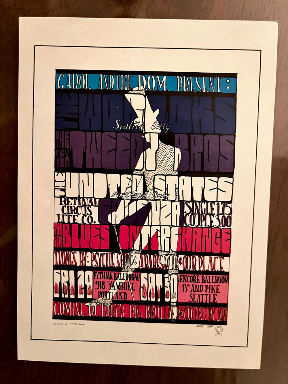 Wes Wilson Psychedelic Concert Poster – 1967 United States of America Taj Mahal – Vintage Rock Art Silkscreen Print