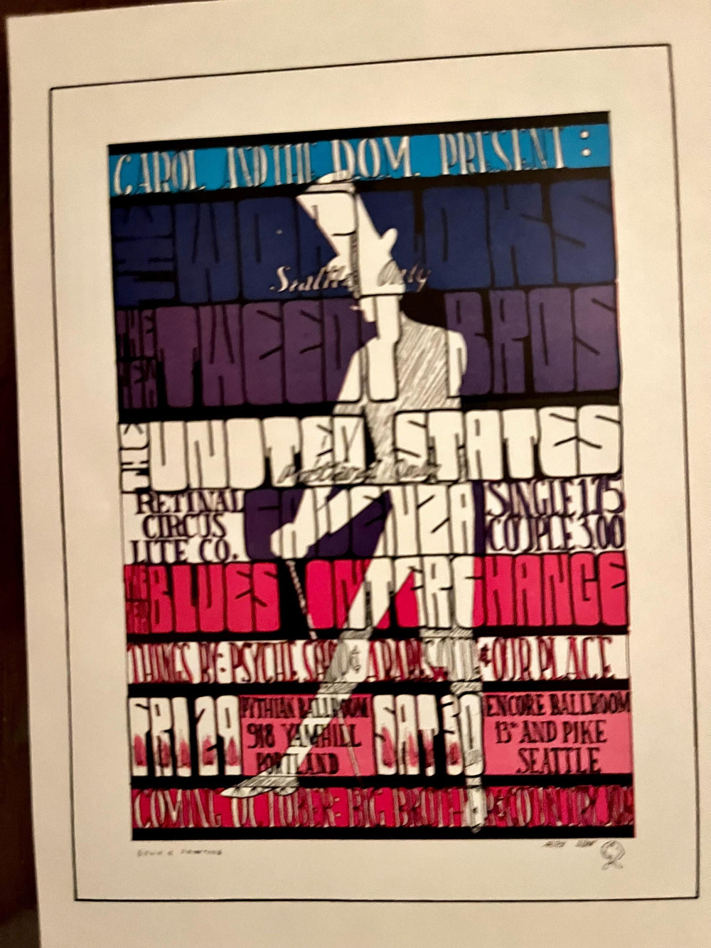 Wes Wilson Psychedelic Concert Poster – 1967 United States of America Taj Mahal – Vintage Rock Art Silkscreen Print