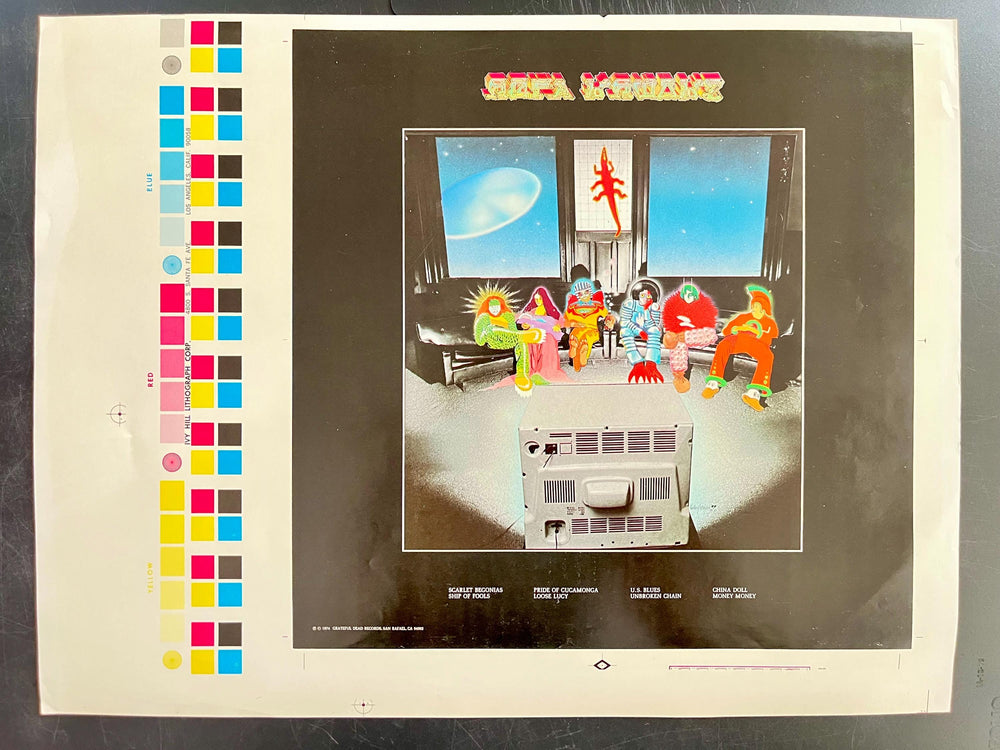 Grateful Dead “From the Mars Hotel” 1974 Original Printer’s Proof / CMYK Color Proof – Album Art Production Sheet