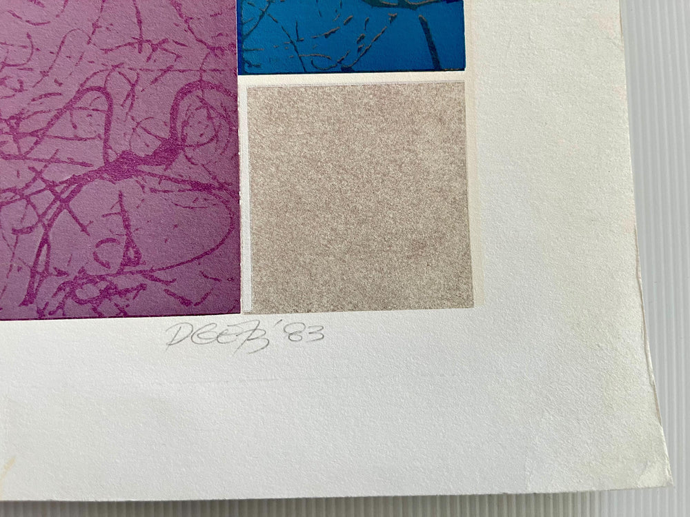 David Getz “Floating Ribbon I” 1983 Signed Serigraph Abstract Print – Limited Edition 19/23