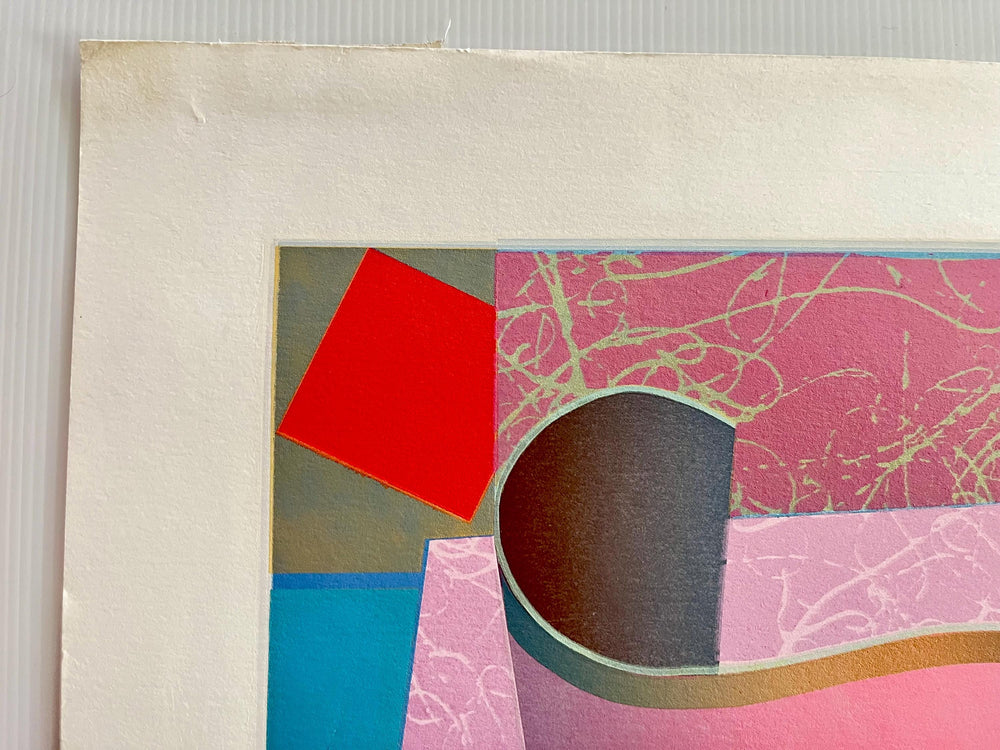 David Getz “Floating Ribbon I” 1983 Signed Serigraph Abstract Print – Limited Edition 19/23