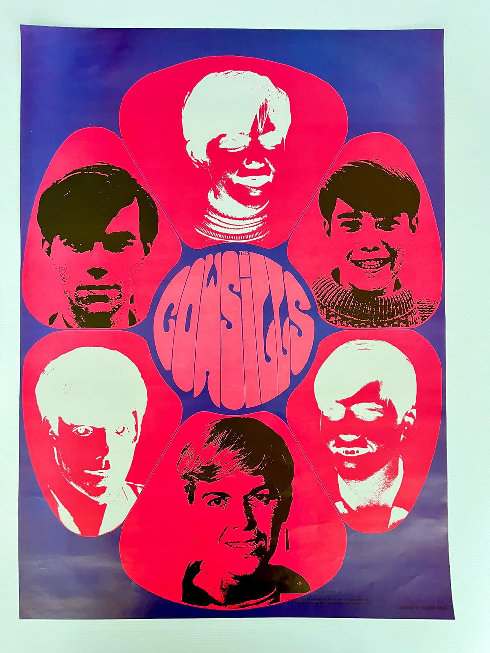 Original 1968 The Cowsills Psychedelic Concert Poster Vintage 1960s