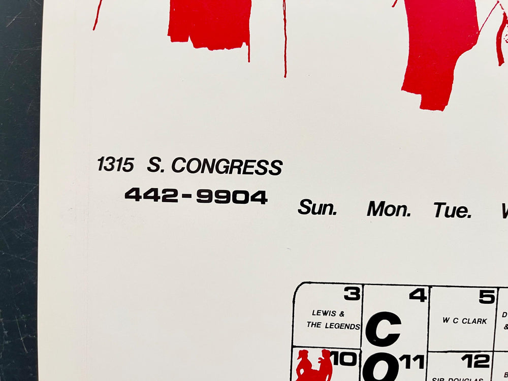 Continental Club Austin 1980 Calendar Poster Glimmer Twins Mick Jagger Keith Richards Art