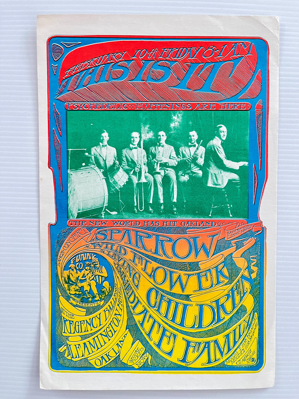 1966 Psychedelic Concert Handbill – Youngbloods / Sparrow – Regency Ballroom Oakland – Funny Company Era