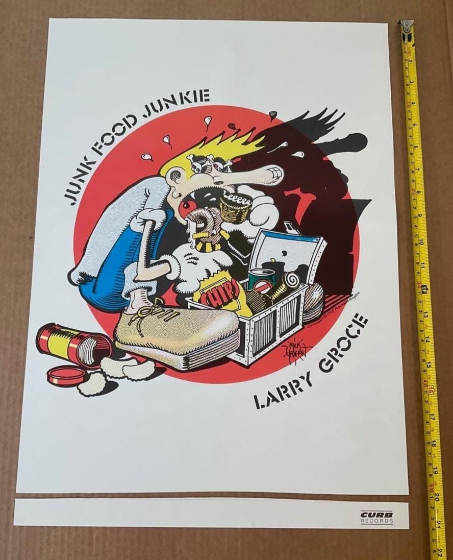 Rick Griffin Junk Food Junkie Poster Reprint – Larry Groce 1970s Rock Art