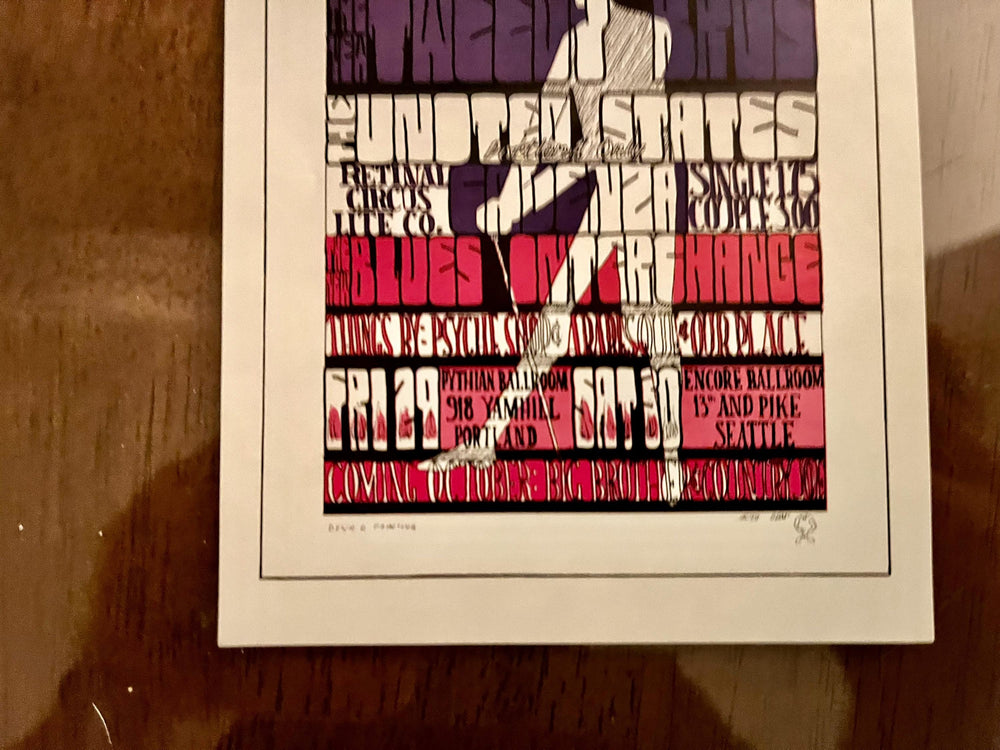 Wes Wilson Psychedelic Concert Poster – 1967 United States of America Taj Mahal – Vintage Rock Art Silkscreen Print