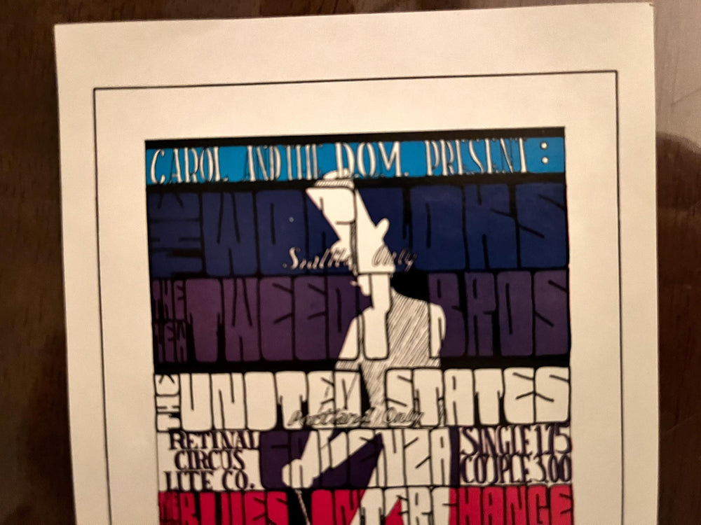 Wes Wilson Psychedelic Concert Poster – 1967 United States of America Taj Mahal – Vintage Rock Art Silkscreen Print