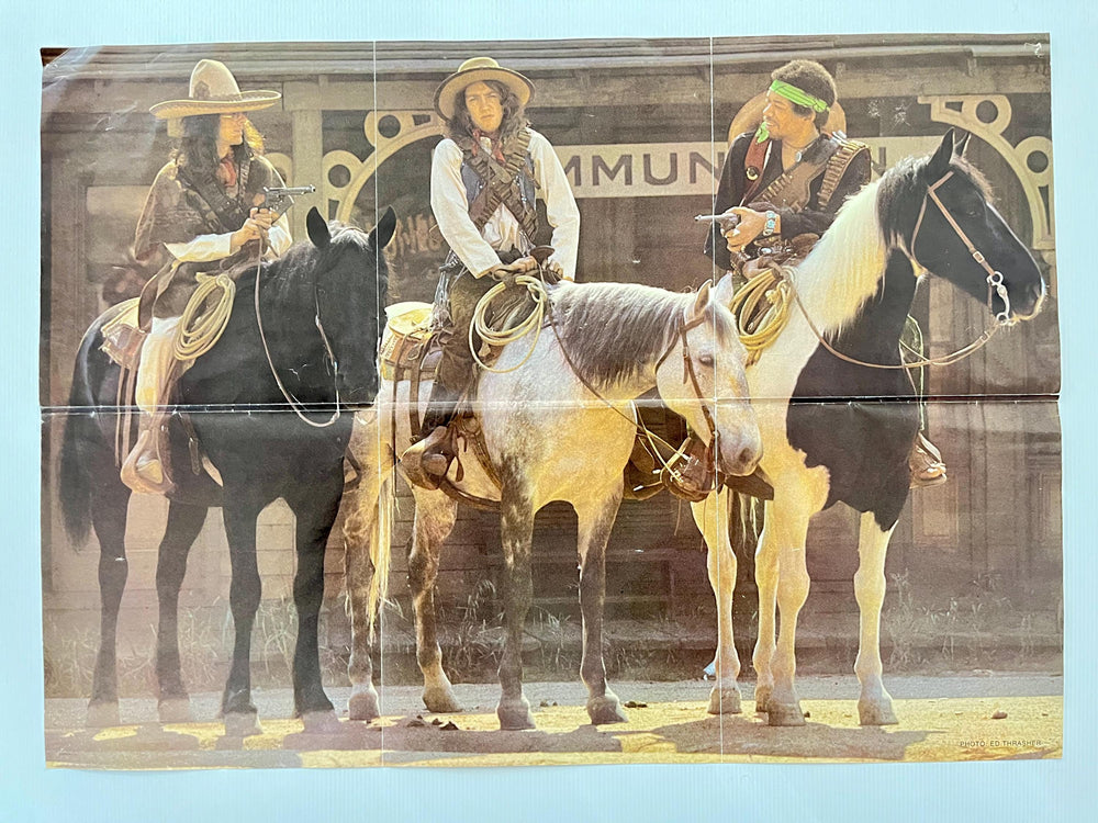 Jimi Hendrix Cowboy Poster 1968 – Original Vintage Folded Rock Poster – Photo by Ed Thrasher