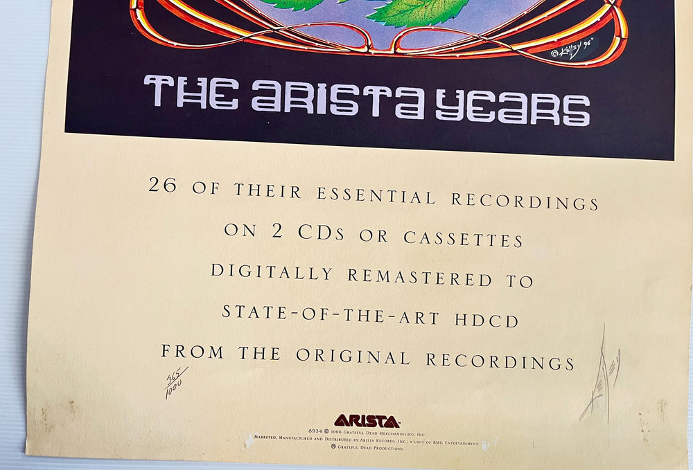 Grateful Dead Arista Years Poster Signed & Numbered Alton Kelley