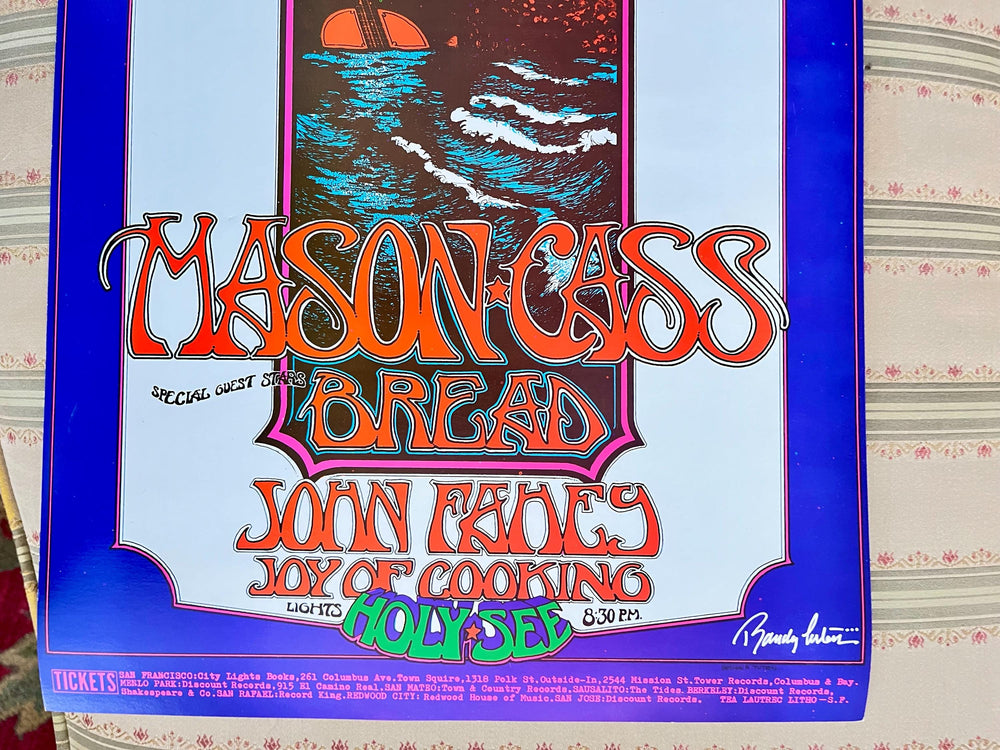 Winterland Concert Poster Reprint Mason Proffit Bread 1969 Psychedelic Rock Art